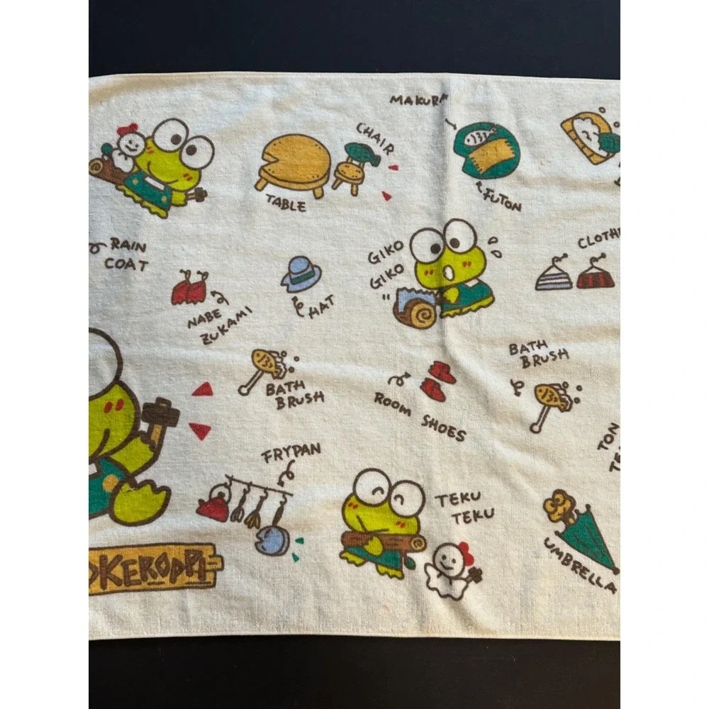 RARE 1991 Vintage Kero Kero Keroppi Sanrio Japan Terry Towel New Old Stock 42x20